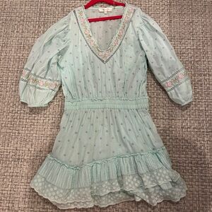 LoveShackFancy Adley Ruffled Mini Dress